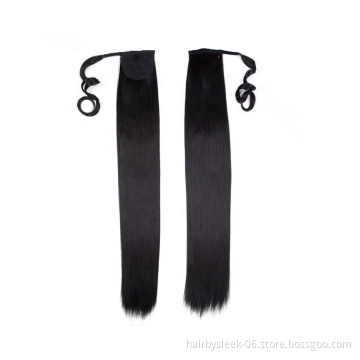 Rebecca Long Straight 30 Inch Wrap Around Clip In Ponytail Hair Extension Heat Resistant Synthetic Pony Tail Fake Synthetic Hair